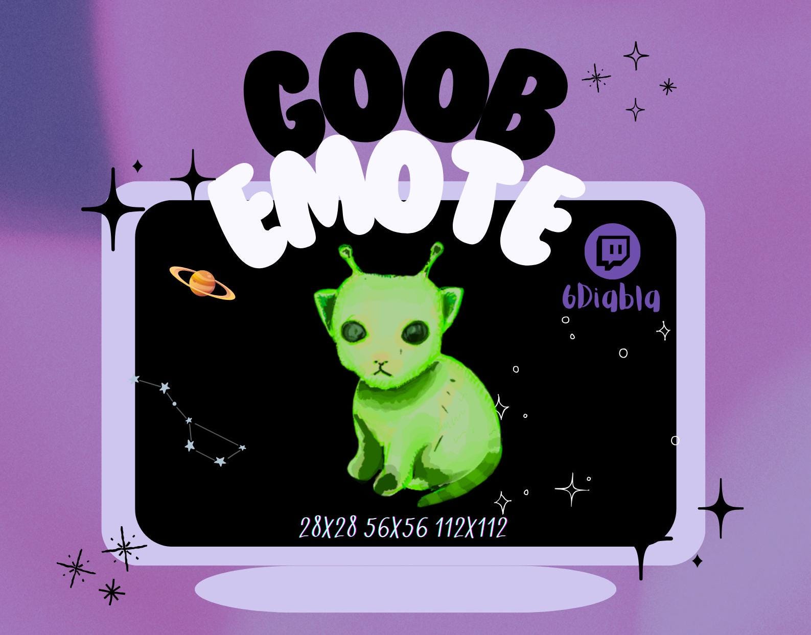 Goober Alien Twitch Emote | Emoji For Streamer's Chats | Gamer | Twitch | Cute | Alien