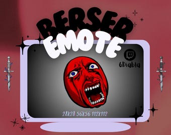 Berser Twitch Emote | Emoji For Streamer&#39;s Chats | Gamer | Twitch | Manga | Anime