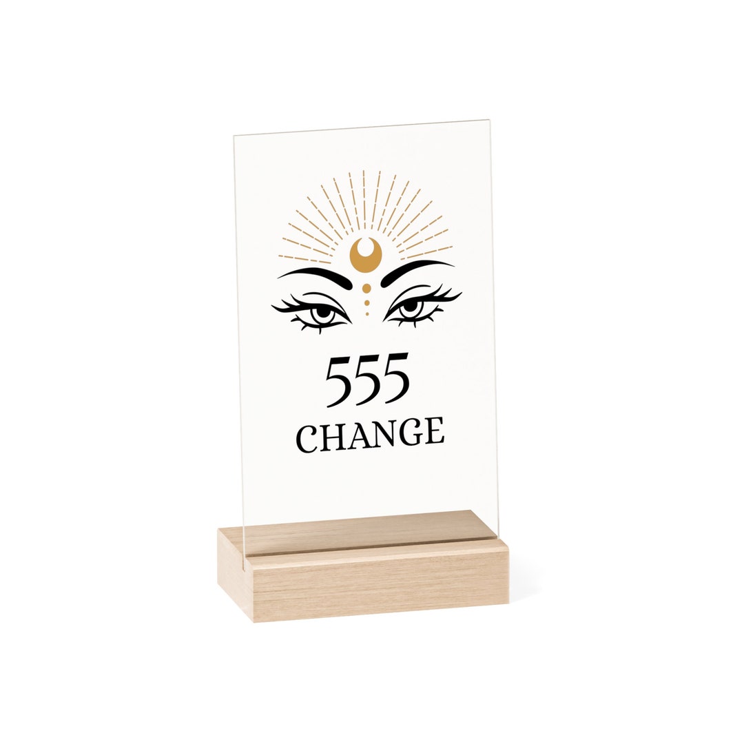 555 Angel Number Acrylic Sign With Wooden Stand - Etsy