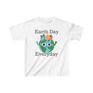 Earth Day Everyday Kids T Shirt, Children&#39;s Shirt, Eco-Friendly Tee, Environmental Awareness Top, Youth Cotton T-Shirt