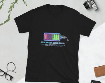 Camiseta AuDHD / Camiseta de batería social baja / Camiseta gráfica unisex con diseño de fallas de autismo y TDAH neurodivergente, regalo