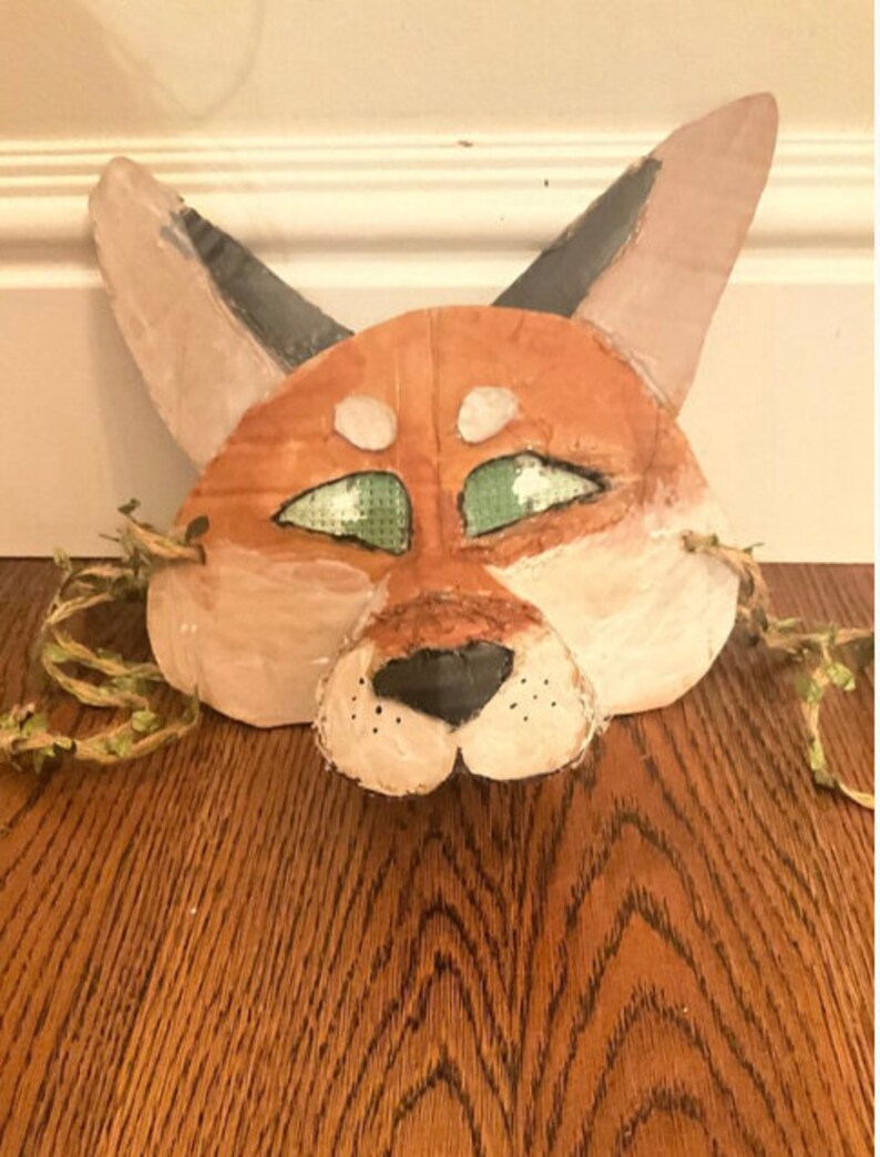 Red Fox Cardboard Therian Half Mask Etsy New Zealand