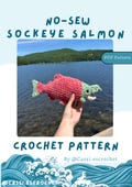 No-Sew Crochet Salmon PDF Pattern| Intermediate US Crochet Pattern| DIY Amigurumi Fish| Crochet Sockeye Salmon Pattern| Market Fish Pattern