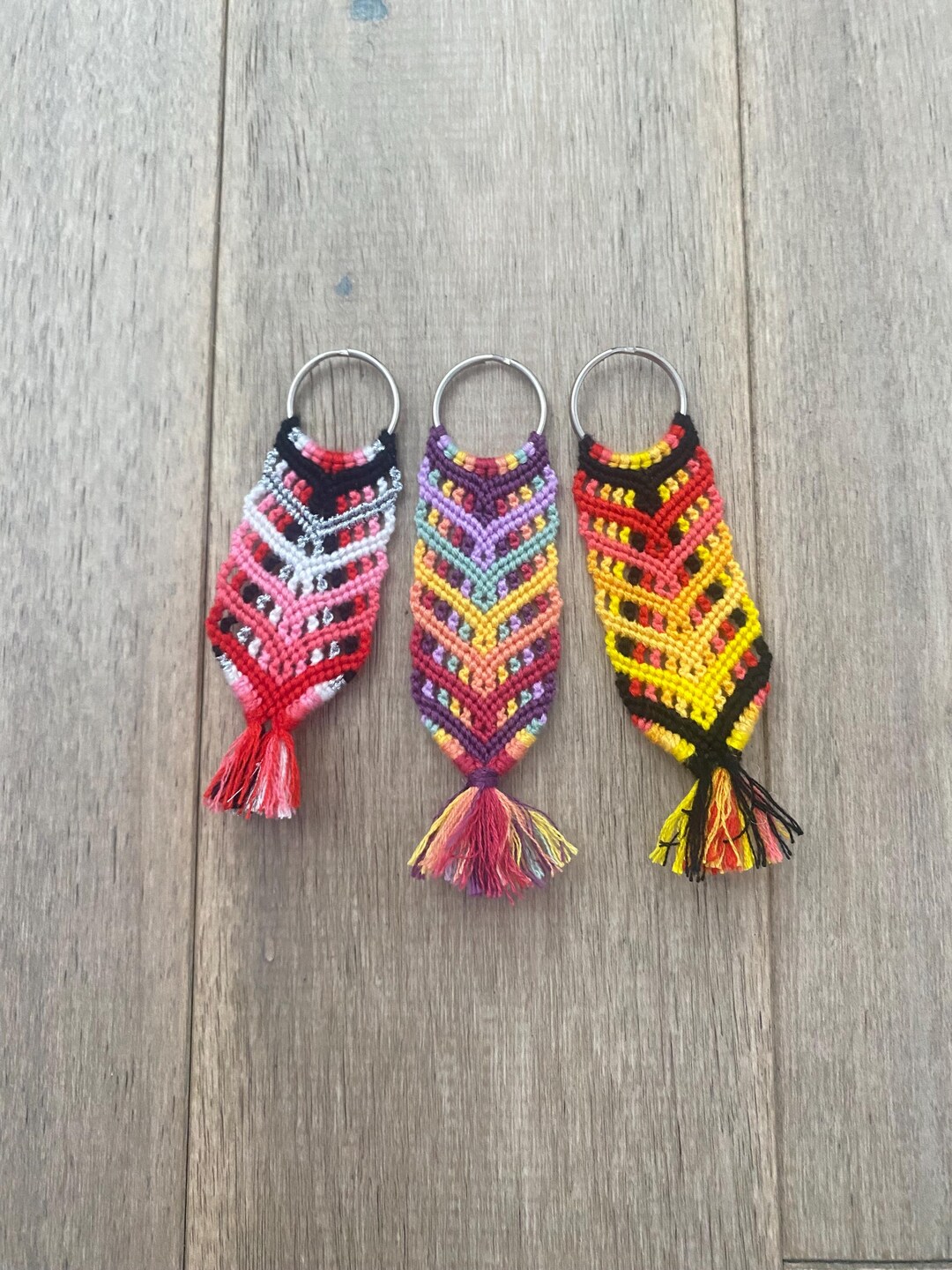 Handmade Friendship Bracelet Keychains, Handmade Keychain, Handmade ...