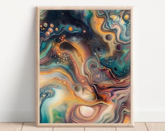 Colorful POURING Medium Art Print, Digital Download, Abstract Artwork, Home Decor, Abstract Art Poster