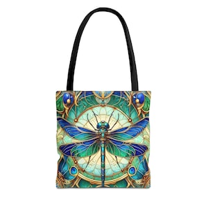 Dragonfly Art Nouveau Tote, Elegant Dragonfly Bag, Art Nouveau Tote Bag, Dragonfly Design Tote