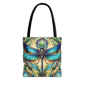 Dragonfly Art Nouveau Tote, Elegant Dragonfly Bag, Art Nouveau Tote Bag, Dragonfly Design Tote