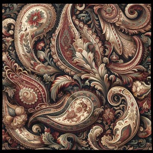 Merlot Paisley Bandana: Red Floral Bohemian Scarf