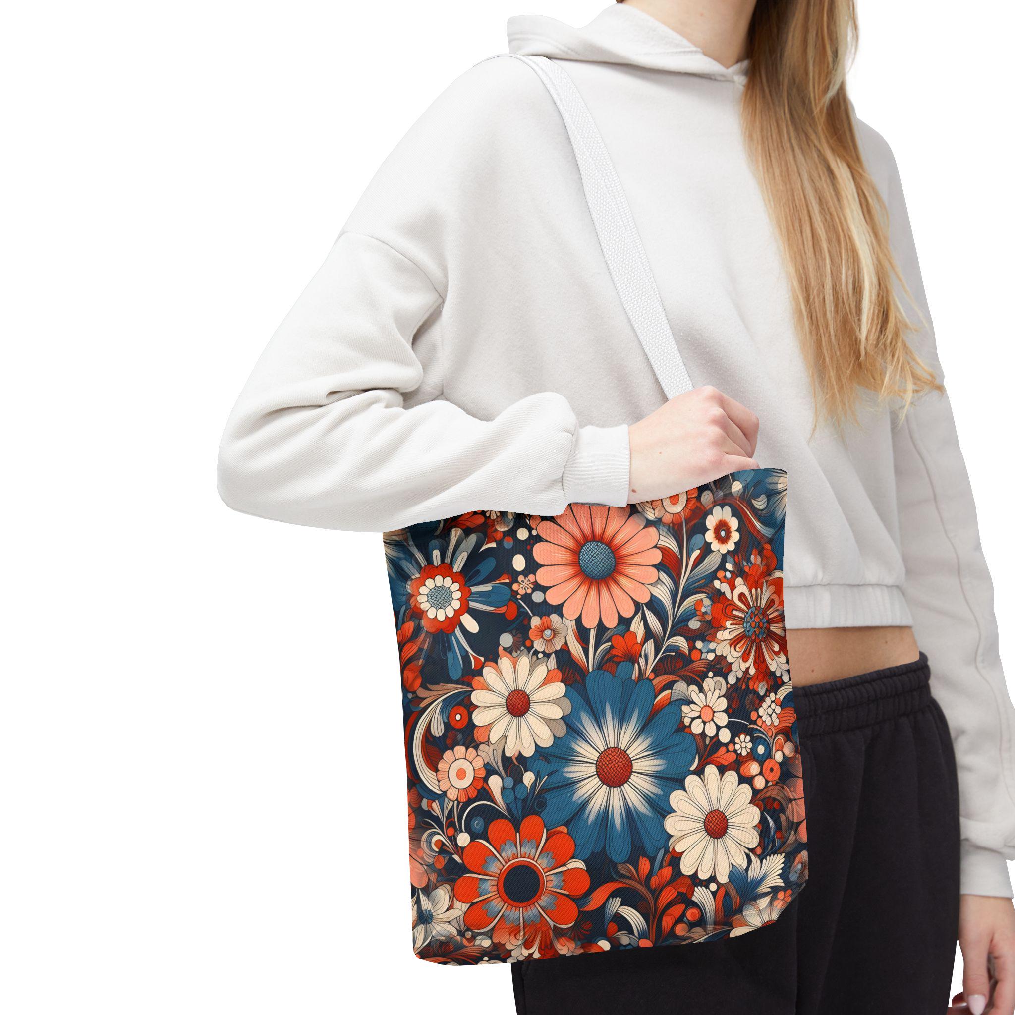 70年代風花柄トートバッグ：ヴィンテージスタイルの花柄 - Etsy 日本