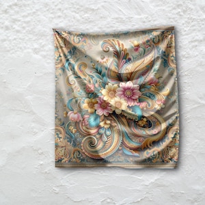 Boho Floral Paisley Schal: Leichter Polyester Schal