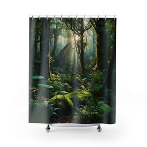 Verzauberter Wald Duschvorhang: Mystisches Walddekor