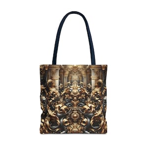 Elegante Einkaufstasche, Gold und Schwarz Design, luxuriöse Einkaufstasche, einzigartige Geschenkidee, stilvoll und funktionell, perfekt für besondere Anlässe