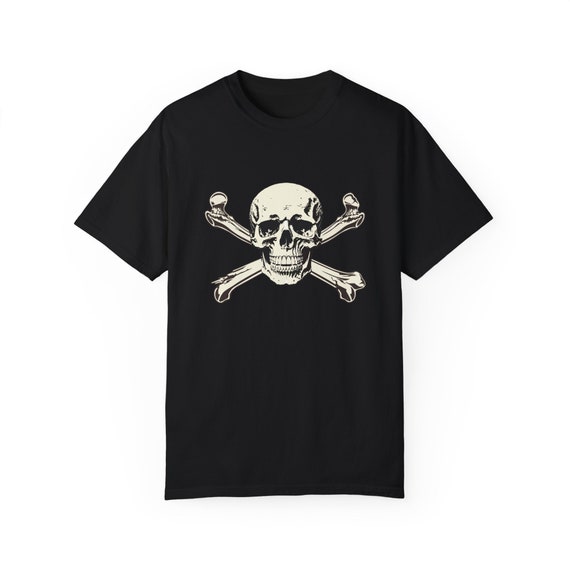 Skull & Crossbones Garment-dyed Tee: Pirate Pride T-shirt - Etsy