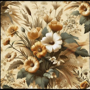Bandana fleuri : écharpe en polyester recyclé style prairie