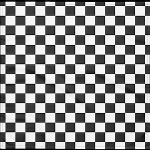 Checkered Chic Bandana - Versatile Accessory Monochrome Bandana Bliss - Timeless Classic Checker Bandana - Fashion Retro Checkered Bandana