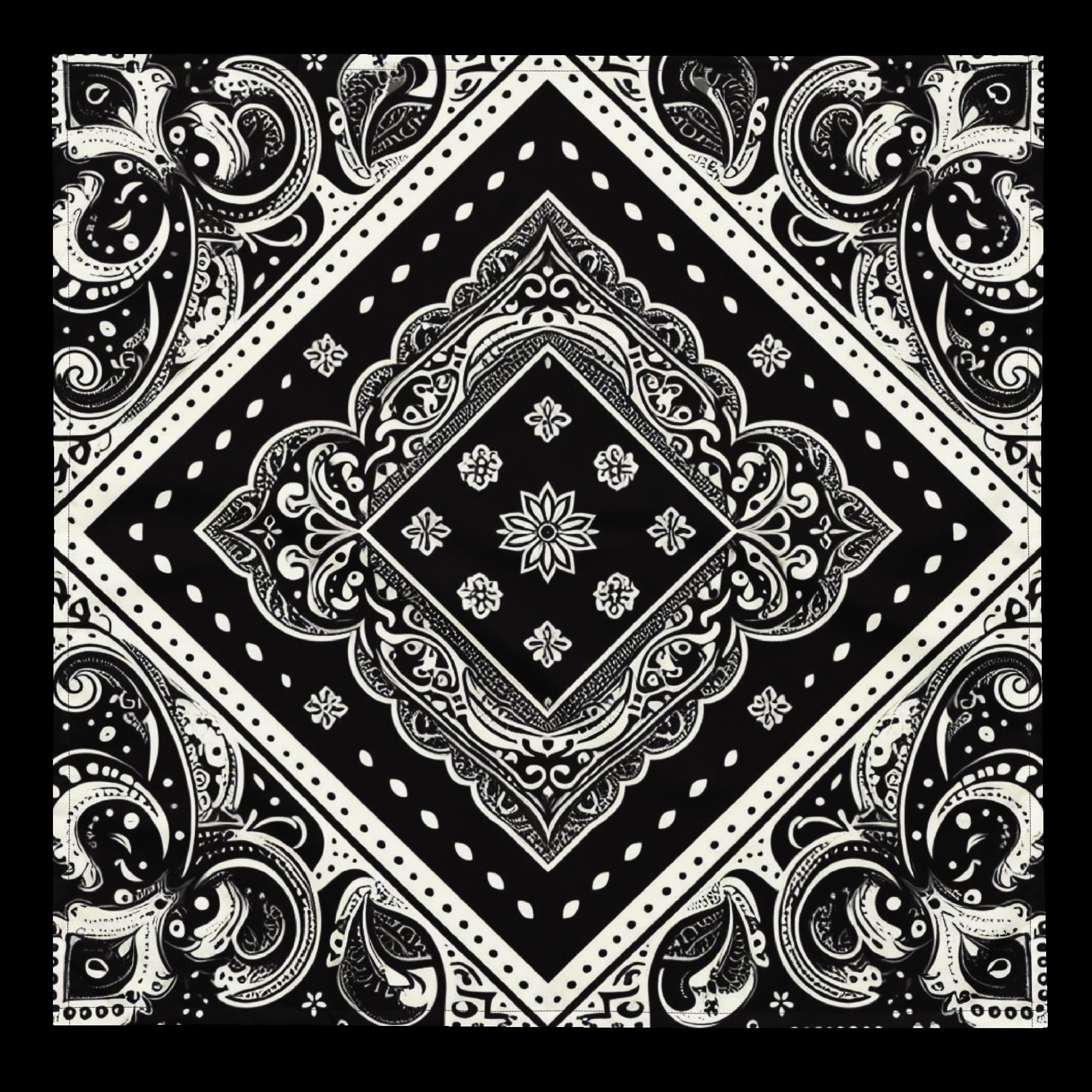 Vintage Black Bandana: Noir Chic Scarf - Etsy