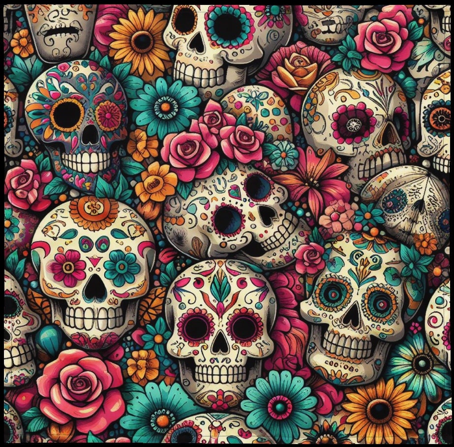 Festive Sugar Skull Bandana - Vibrant Day of the Dead Accessory