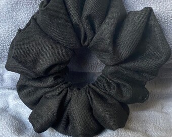 Md Scrunchie | Black | Cotton Fabric | Handmade Scrunchie | Solid Scrunchie | Hair Accessories | Hair Tie | Gift Idea | Bridesmaid