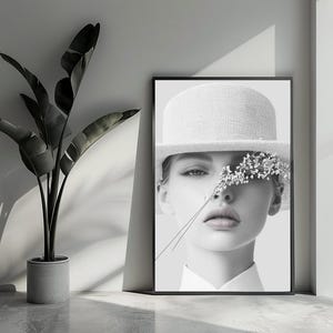 Poster con ritratto di donna, poster di moda, poster fotografico, poster elegante, arte murale per l'arredamento della casa | 4717 | Regalo per lui - Senza cornice