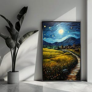 Inspiriertes Poster Sternennacht Poster Vincent van Gogh Poster Kunstposter Wandkunst für Wohndekoration | 555RTB | Geschenk für ihn – ohne Rahmen