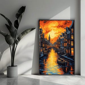 Poster di Amsterdam, Poster dei canali, Poster di Jordaan, Poster di Mokum, Poster dei Paesi Bassi, Arte murale per l&#39;arredamento della casa | 442 | Regalo per lui - Senza cornice