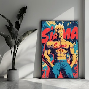 Sigma Boy Poster Spierman Poster Cartoon Poster Tekst Poster Wall Art For Home Decor | 4928WV | Gift For Him - No Frame