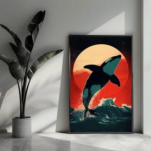 Orca-Poster, Killerwal-Poster, Tier-Poster, Meeres-Poster, Natur-Poster, Wandkunst für die Inneneinrichtung | 4498 | Geschenk für ihn – ohne Rahmen