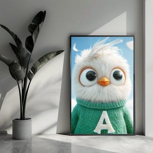 Vogel Poster Cartoon Poster Dieren Poster Kinderkamer Poster Kinderposter Wall Art  For Home Decor | 4655 | Gift For Him - No Frame