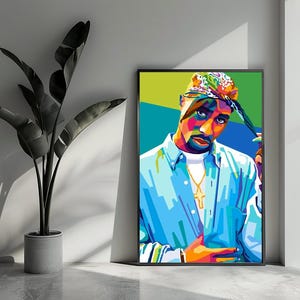 Poster di 2Pac, poster hip hop, poster rapper, poster musicale, poster di Tupac Shakur, arte murale per la decorazione della casa | 749 | Regalo per lui - Senza cornice