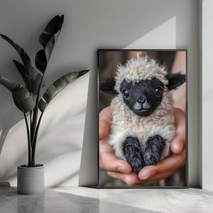 Poster con agnello, poster con animali, poster carino, poster con natura, poster per bambini, arte murale per la decorazione della casa | 4664 | Regalo per lui - Senza cornice