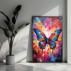 Poster con farfalle, poster con colori, poster con atmosfera, poster con animali, poster artistico da parete per la decorazione della casa | 915DZ | Regalo per lui - Senza cornice