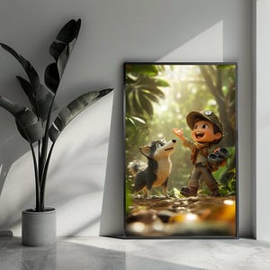 Poster per ragazzi, poster per cani, poster per la foresta, poster per bambini, poster per la natura, arte murale per l'arredamento della casa | 4493| Regalo per lui - Senza cornice
