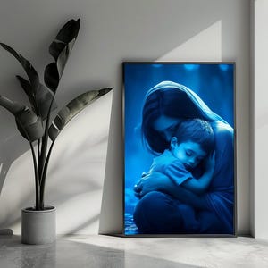 Poster per mamma e bambino, poster per la famiglia, poster per la cameretta dei bambini, poster per l'amore, arte murale per l'arredamento della casa | 4630PVD | Regalo per lui - Senza cornice