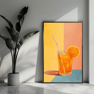 Póster de Aperol Spritz, póster de cóctel, póster de bebida, póster de bebida alcohólica, arte de pared para decoración del hogar | 3241LVD | Regalo para él - Sin marco