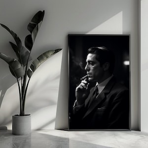 Michael Corleone The Godfather Poster Movie Poster Al Pacino Poster Wall Art For Home Decor | 332 | Gift For Him - No Frame