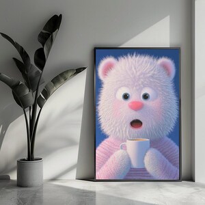 Beer Poster Geschrokken Poster Cartoon Poster Dieren Poster Kinderposter Wall Art  For Home Decor | 4656 | Gift For Him - No Frame