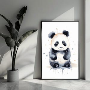 Panda Poster Cartoon Poster Dieren Poster Schattige Poster Kinderposter Wall Art  For Home Decor | 503 | Gift For Him - No Frame