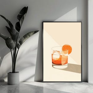 Póster de Negroni, póster de cóctel, póster de bebida, póster de bebida alcohólica, arte de pared de bar para decoración del hogar | 3240LVD | Regalo para él - Sin marco
