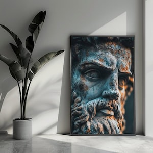 Poster di divinità greche, poster di statue, poster di mitologia, poster di cultura, arte murale per l'arredamento della casa | 4508 | Regalo per lui - Senza cornice