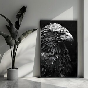 Poster aquila, poster in bianco e nero, poster uccello, poster animale, poster unico, arte murale per l'arredamento della casa | 3901MT | Regalo per lui - Senza cornice