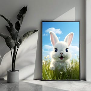 Poster Coniglietto Poster per Cameretta dei Bambini Poster per Cameretta dei Bambini Poster Animali Arte da Parete per Arredamento Casa | 1306DZ | Regalo per lui - Senza cornice