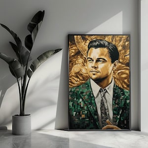 Leonardo DiCaprio Poster „The Wolf of Wall Street“ Poster, Filmposter, Jordan Belfort, Wandkunst für die Inneneinrichtung | 19 | Geschenk für ihn – ohne Rahmen