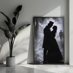 Póster de pareja victoriana, póster histórico, póster de moda, póster de amor, arte de pared para decoración del hogar | 4739 | Regalo para él - Sin marco