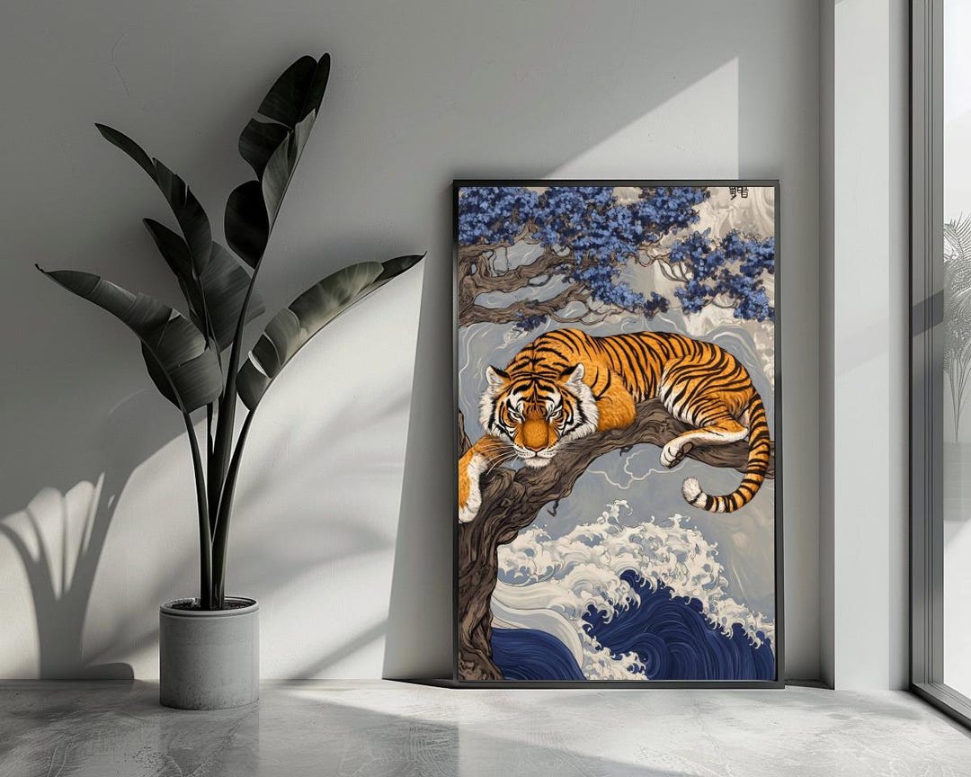Tiger Poster Hokusai Poster Japan Poster Inspired Poster Wall Art for ...