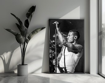 Chester Bennington Poster Linkin Park Poster Musikposter Rockposter Wandkunst für Heimdekoration | 3744 | Geschenk für ihn – ohne Rahmen