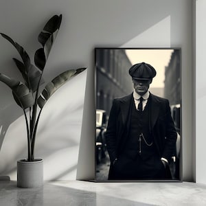 Pôster de Thomas Shelby, Peaky Blinders, pôster de Cillian Murphy, arte de parede para decoração de casa |792WV | Presente para ele - Sem moldura