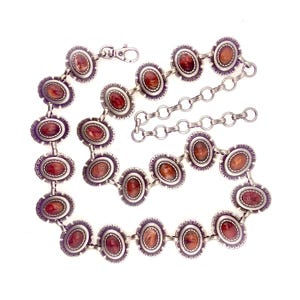 Ceinture concho pour femme en argent vieilli et ambre clair de style Navajo - MADE IN ITALY pour les hanches et la taille