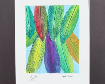 Loquat Leaves in Watercolor