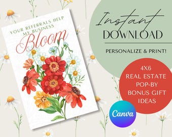 Realtor Spring Pop-By Tag, Spring Business Booster for Realtors, Unique Client Pop-by