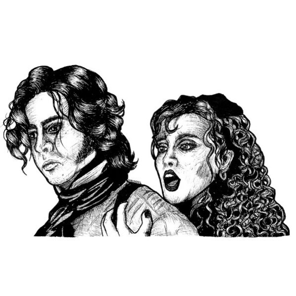 Lisa Frankenstein BW Downloadable Art Print - Size A4